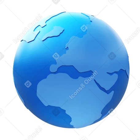 3D globe europe Illustration in PNG, SVG