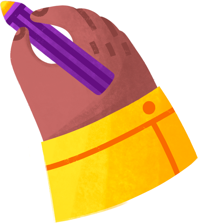 hand with a pencil Illustration in PNG, SVG
