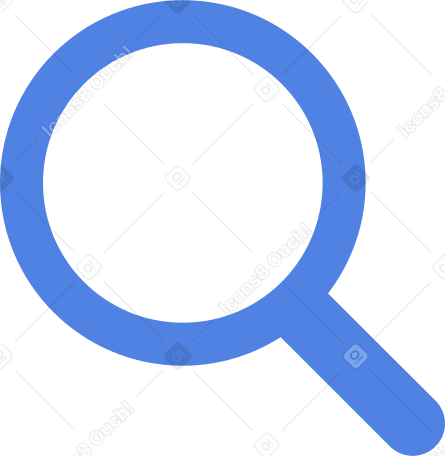 青い検索拡大鏡 PNG、SVG