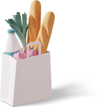 Paper bag full of groceries PNG, SVG
