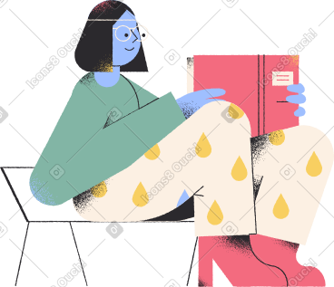 Woman reading PNG, SVG