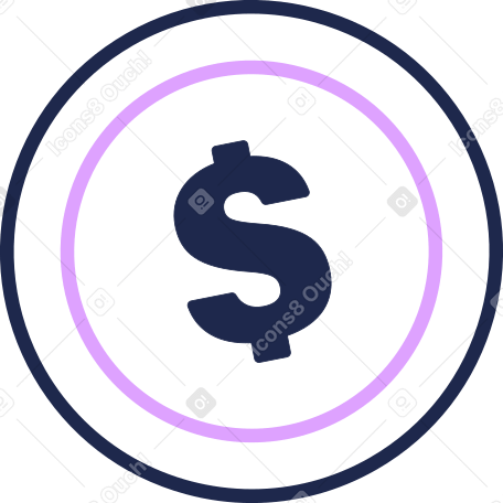 美元硬币 PNG, SVG