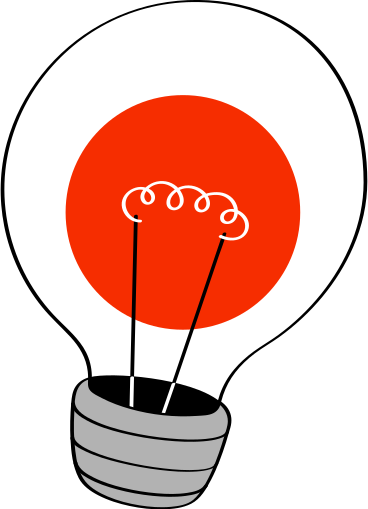 light bulb with red light PNG, SVG