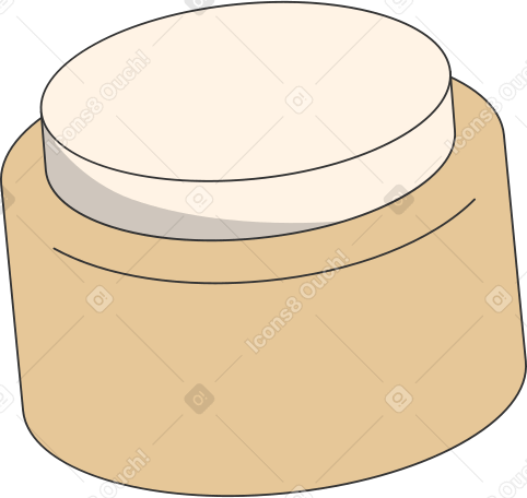 Illustration animée Pot de crème aux formats GIF, Lottie (JSON) et AE
