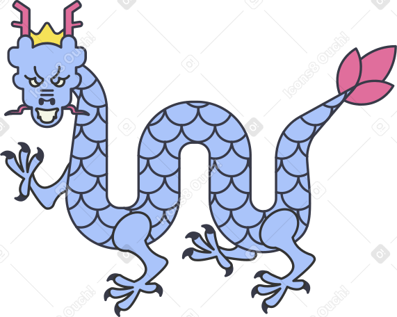 Иллюстрация китайский дракон в PNG и SVG