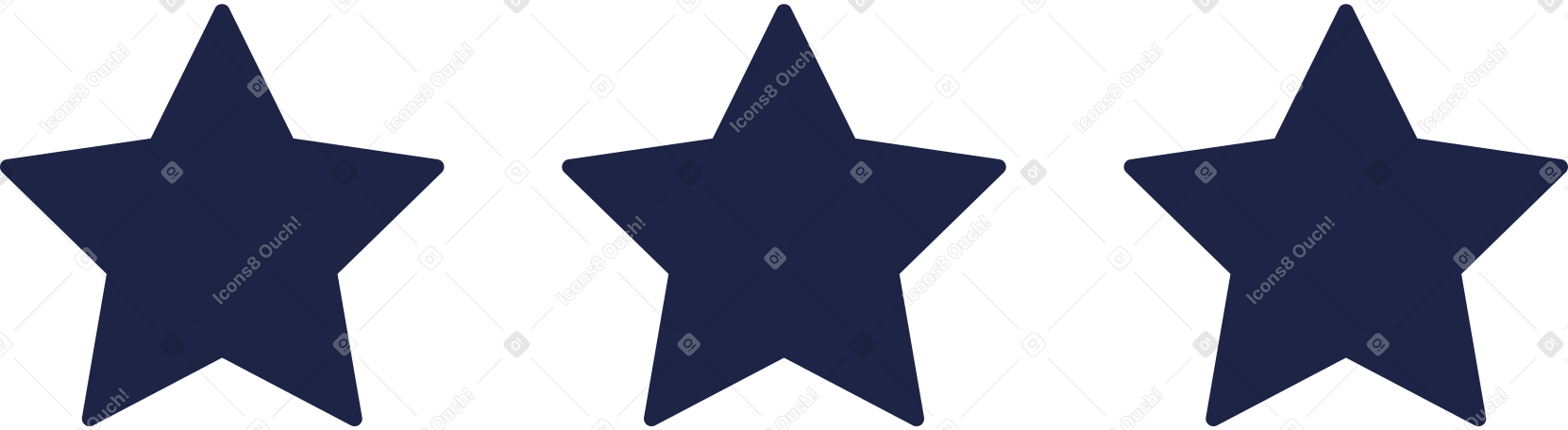 three stars rating PNG, SVG