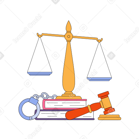 Scales on the books and a hammer PNG, SVG