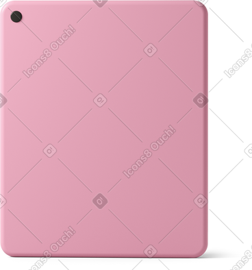 Rear view of pink tablet PNG, SVG