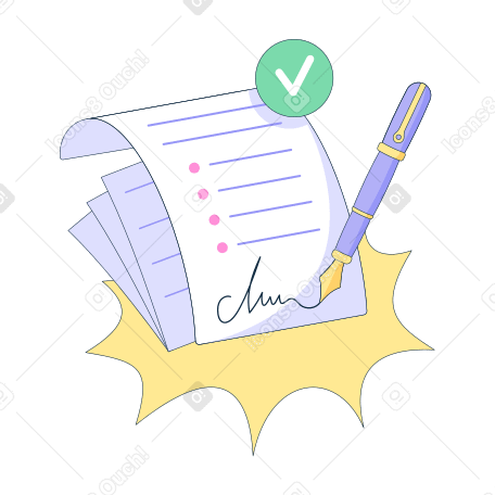 Signing the contract Illustration in PNG, SVG
