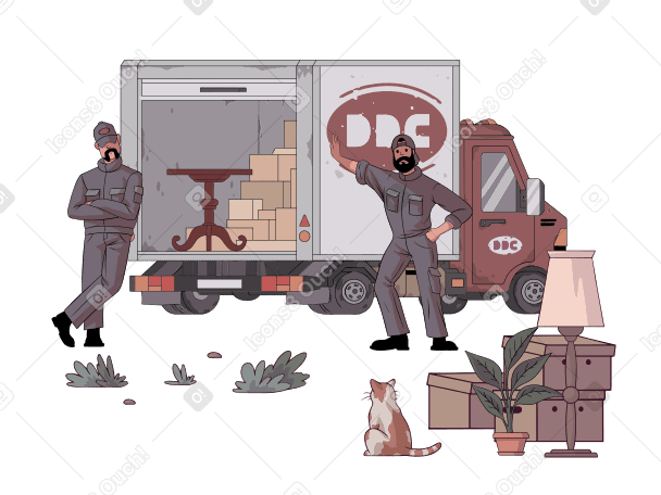 Moving, transportation of things Illustration in PNG, SVG