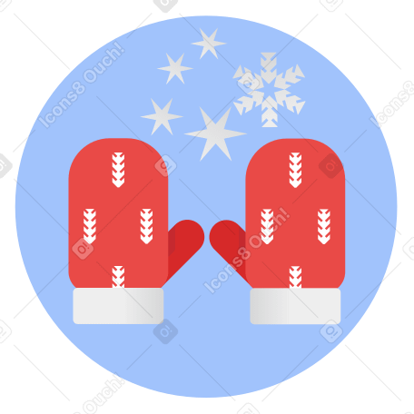 Christmas winter mittens Illustration in PNG, SVG