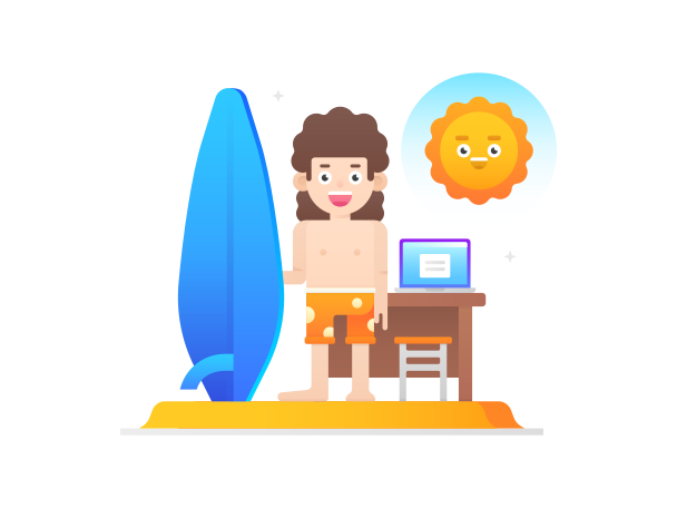 Working remotely Illustration in PNG, SVG