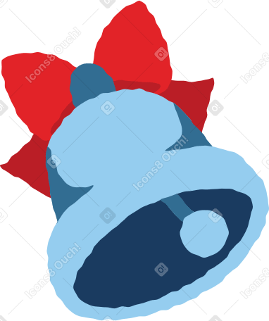 bell with bow ringing Illustration in PNG, SVG