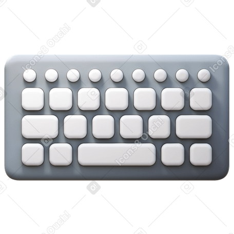 3D keyboard Illustration in PNG, SVG
