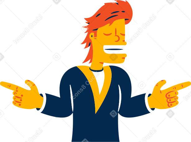 redhead joyful man Illustration in PNG, SVG
