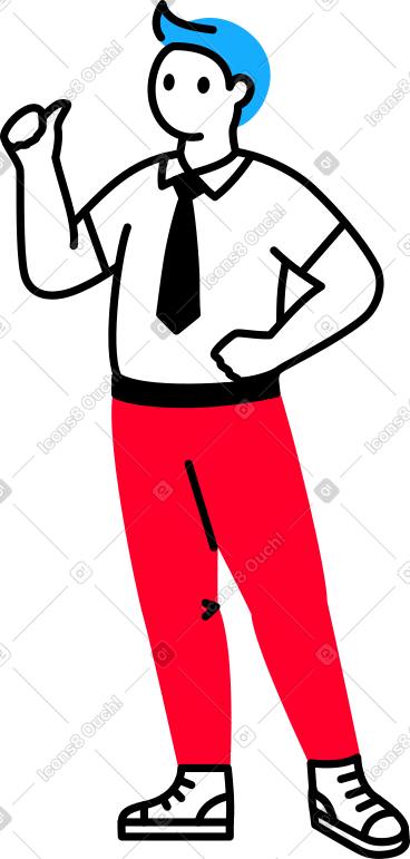 打领带的男人竖起大拇指 PNG, SVG