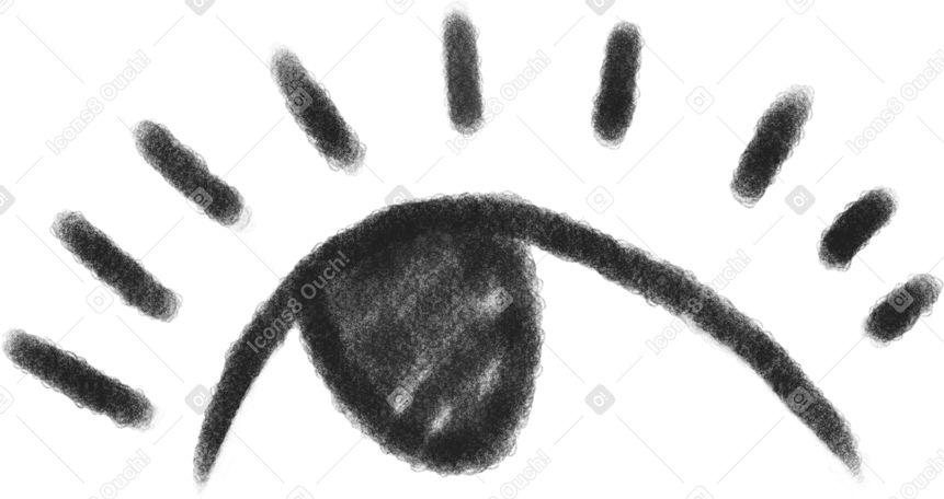 black open eye Illustration in PNG, SVG