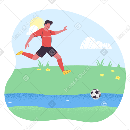 Footballer by the river PNG, SVG