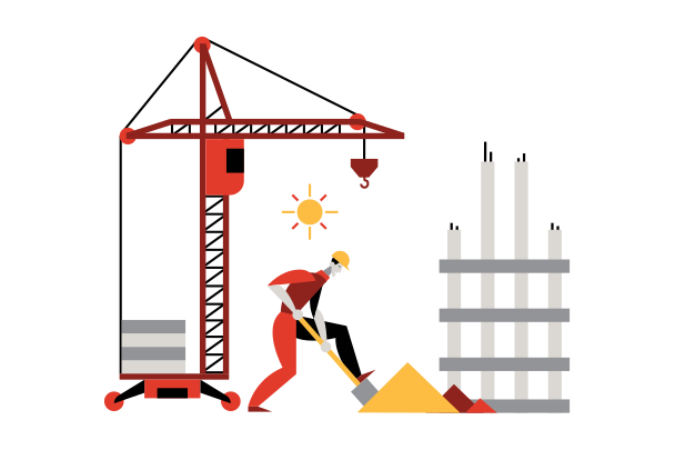 Construction Illustration in PNG, SVG