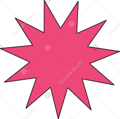 big pink star Illustration in PNG, SVG