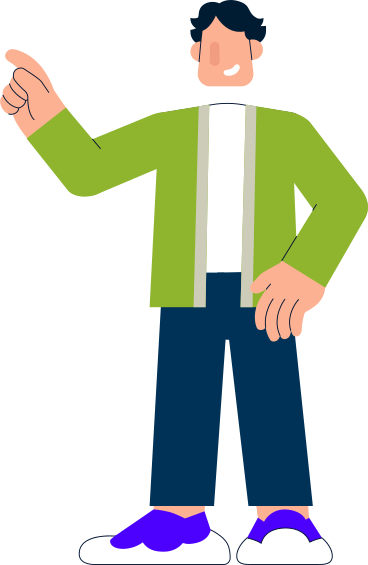 man smiles and points with his hand PNG, SVG
