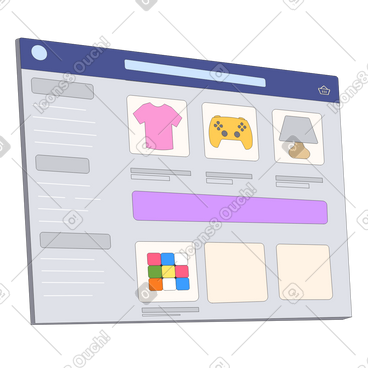 Online marketplace animated illustration in GIF, Lottie (JSON), AE