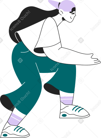 woman climbing stairs Illustration in PNG, SVG