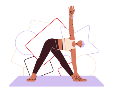 Mädchen beim yoga mit dreieckshaltung PNG, SVG