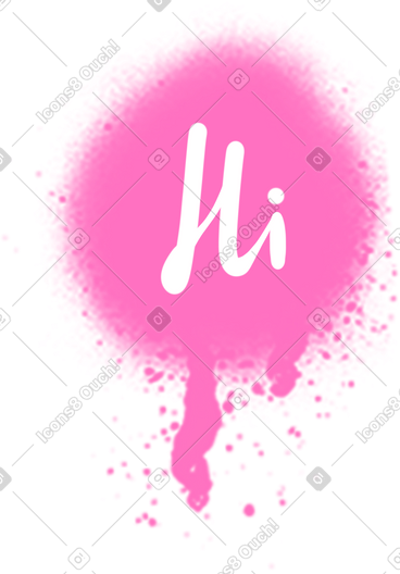 Speech bubble with hi PNG, SVG