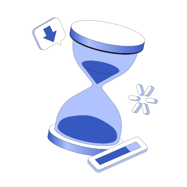 Waiting, downloading with hourglass PNG, SVG