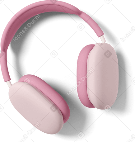 3D airpods max pink PNG, SVG