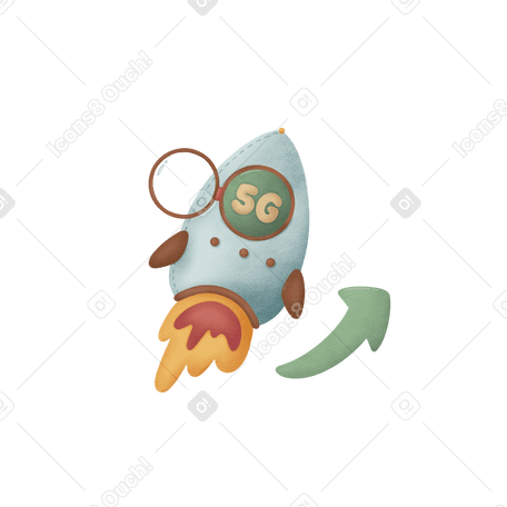 Rocket with icon 5G PNG, SVG