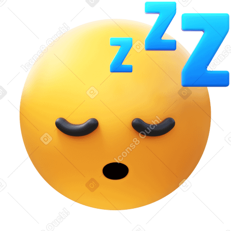 3D sleeping face Illustration in PNG, SVG