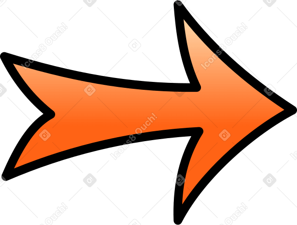 orange right arrow Illustration in PNG, SVG