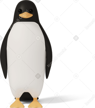 3D big penguin PNG, SVG
