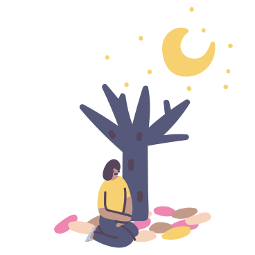 Girl under the tree PNG, SVG