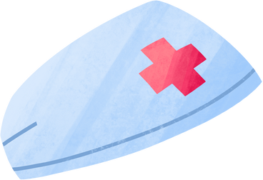 white nurse's hat with red cross PNG, SVG