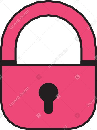 closed lock Illustration in PNG, SVG