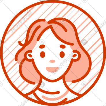 女人头像图标橙色 PNG, SVG