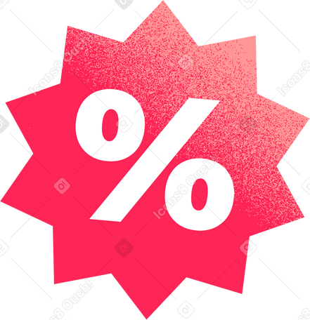 red percent sign PNG、SVG