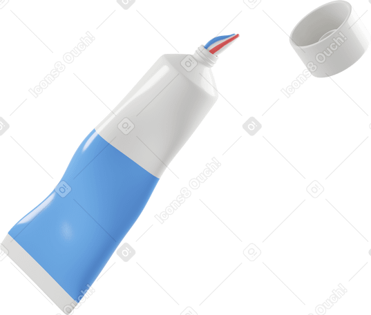 3D open toothpaste Illustration in PNG, SVG
