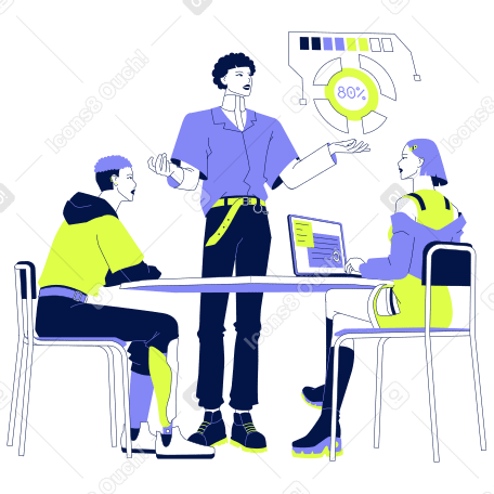 Colleghi seduti a una riunione di lavoro PNG, SVG