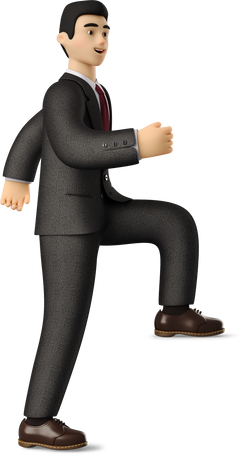 stepping businessman in black suit Illustration in PNG, SVG