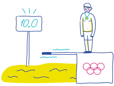 Sportler, der bei den olympischen spielen im wasserspringen teilnimmt PNG, SVG