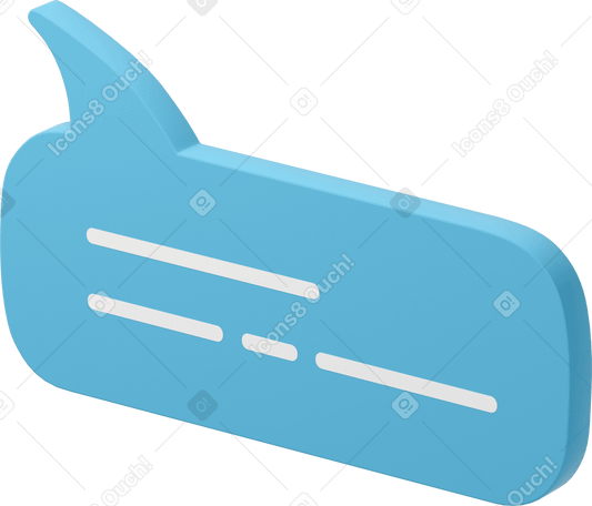 3D Bocadillo azul PNG, SVG