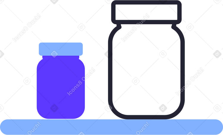 shelf with jars Illustration in PNG, SVG