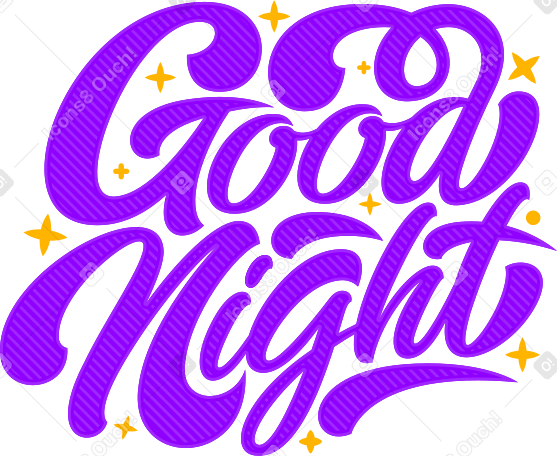 Lettering good night with stars Illustration in PNG, SVG
