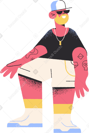 man with tattoos Illustration in PNG, SVG