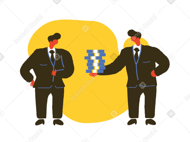 Бизнесмен предлагает деньги в PNG, SVG