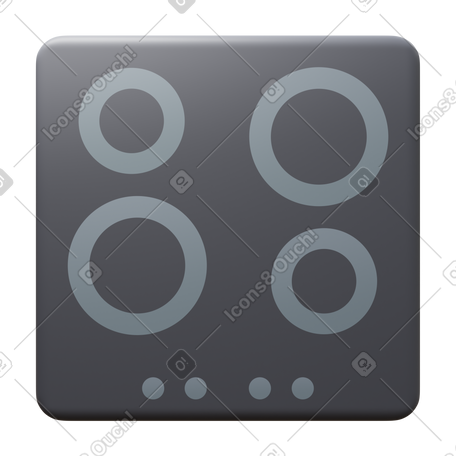 3D electric stovetop PNG, SVG